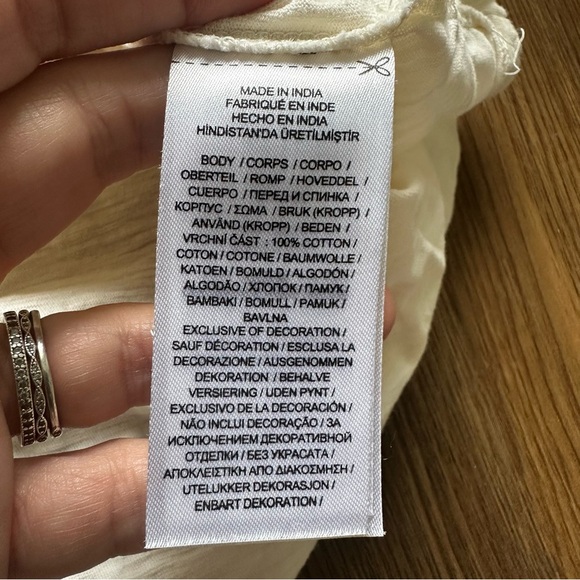 Lauren Ralph Lauren Black Label Peasant Shirt Embroidered Flutter Sleeve Large - Picture 3 of 9